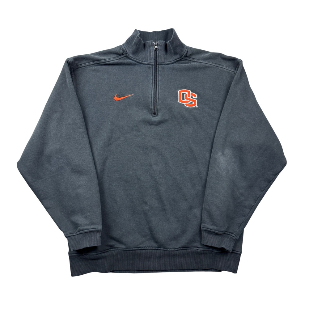 Nike Oregon State Beavers Sweatshirt Mens Medium Quarter Zip Pullover Black OSU
